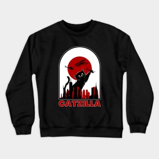 Catzilla.Funny cat pun Crewneck Sweatshirt